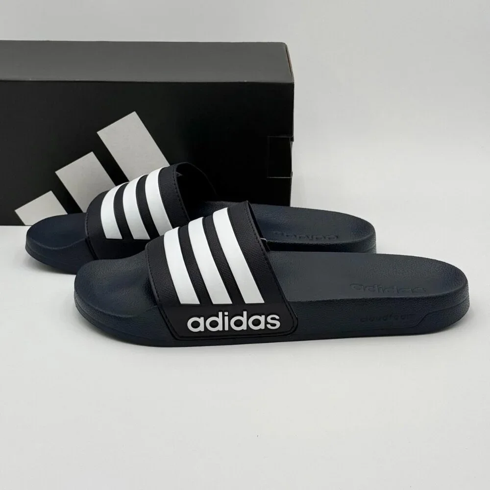 Adidas Adilette Shower Slide Men's Navy White New with Box GZ5920 - Picture 1 of 12